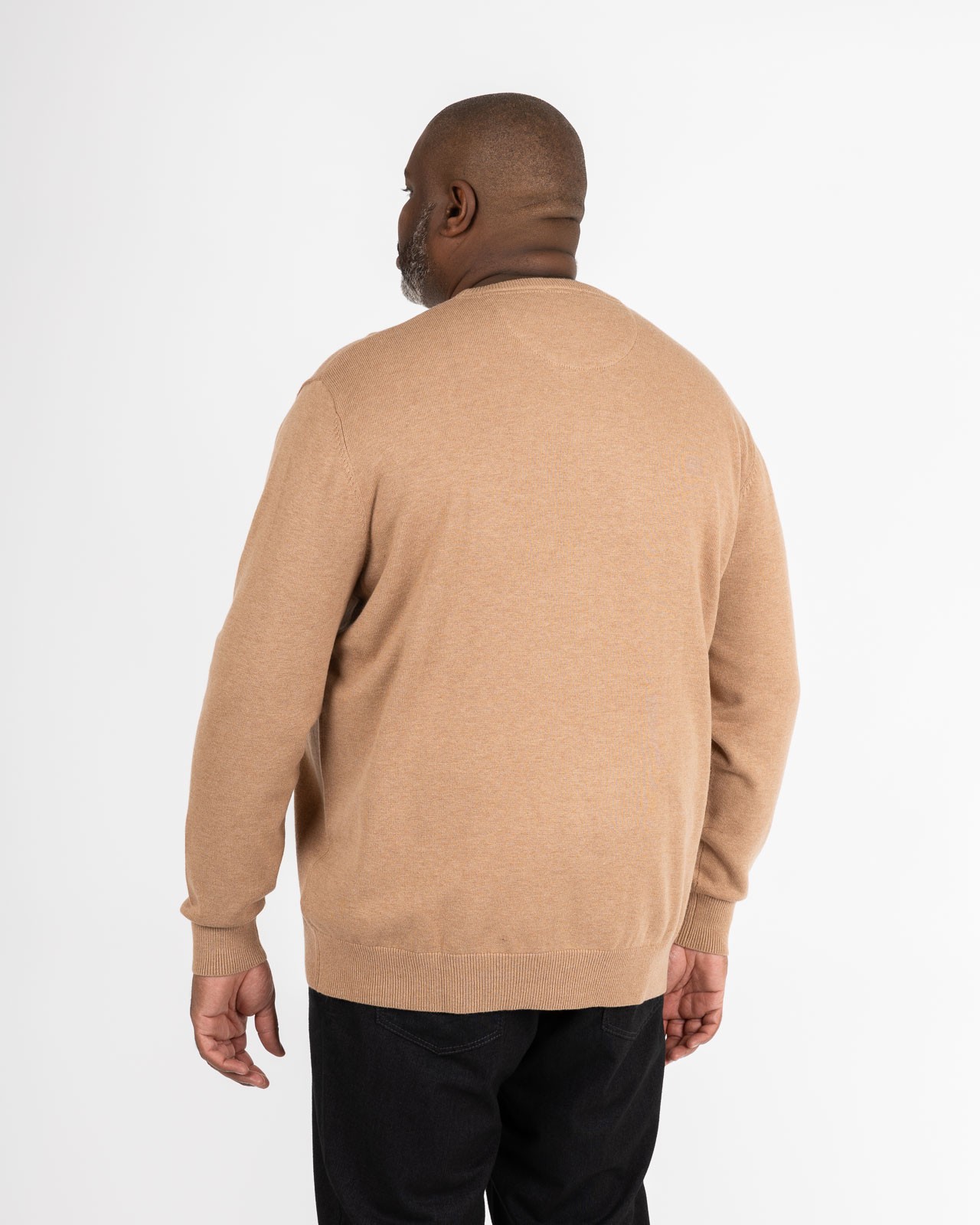 Pull en laine et coton grande taille marron