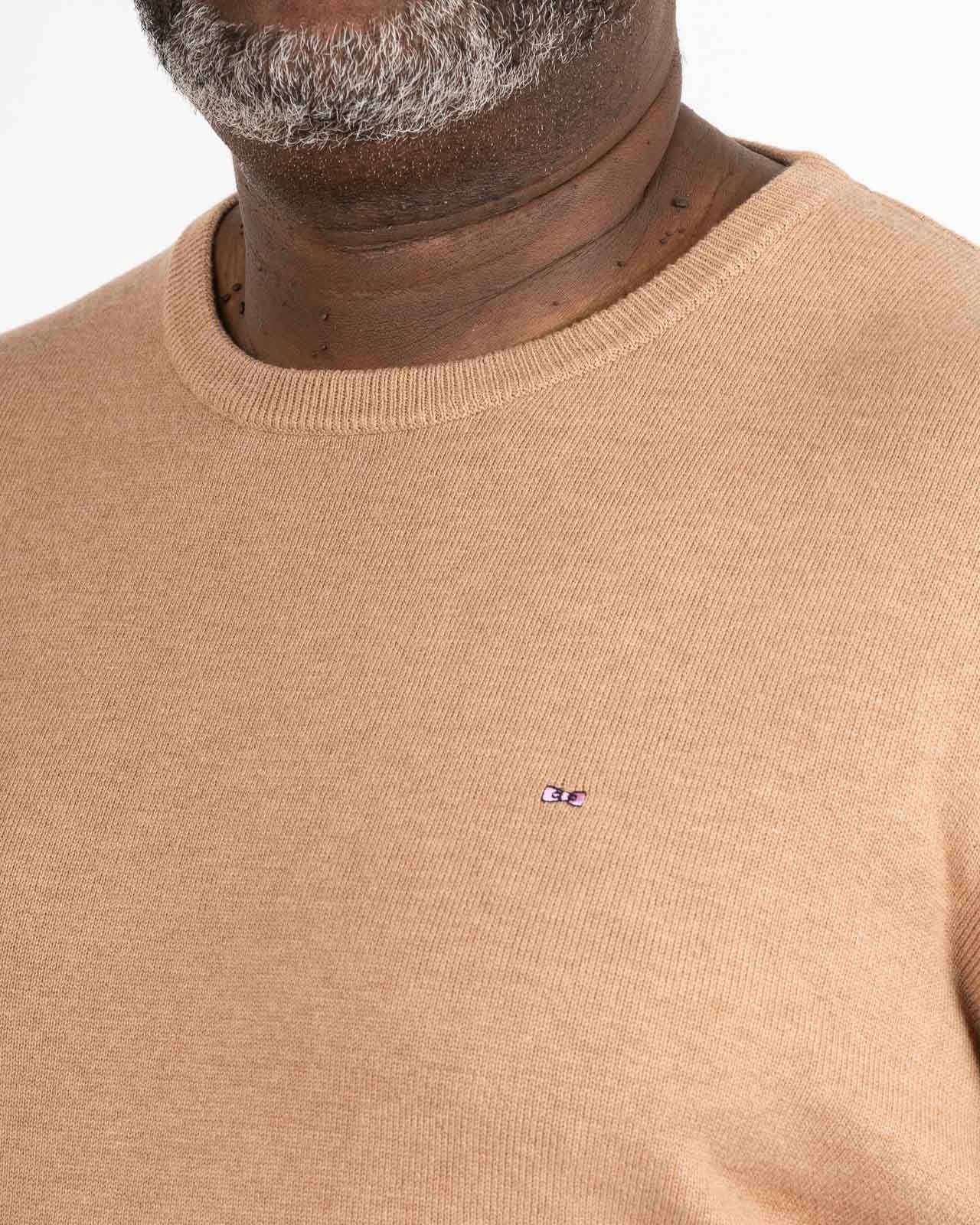 Pull en laine et coton grande taille marron