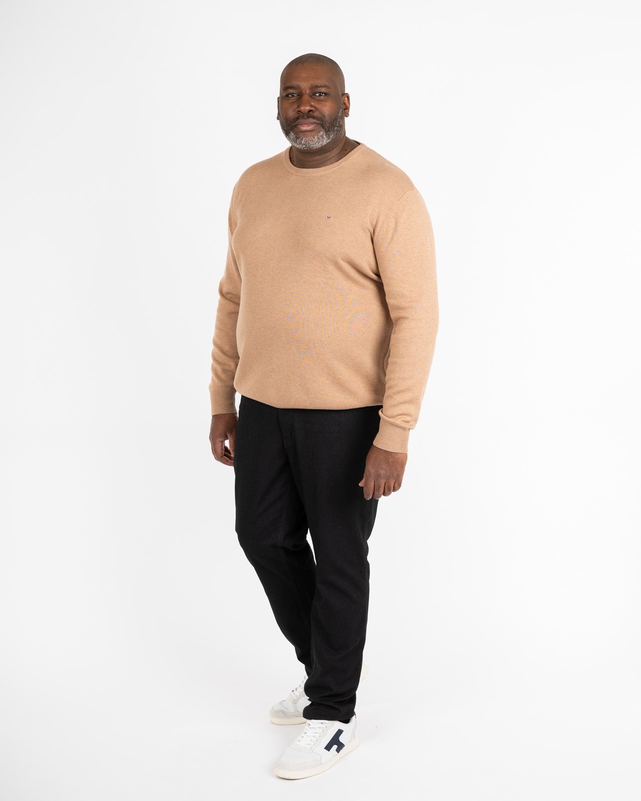 Pull en laine et coton grande taille marron