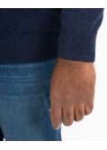 Pull en laine et coton grande taille bleu marine