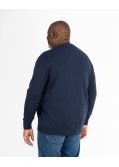 Pull en laine et coton grande taille bleu marine