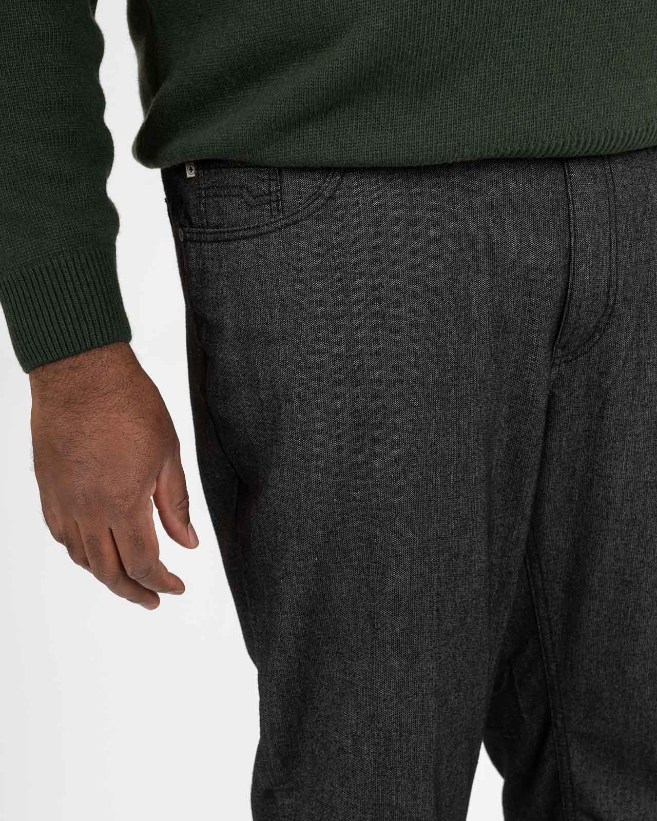 Pantalon 5 poches flanelle grande taille anthracite