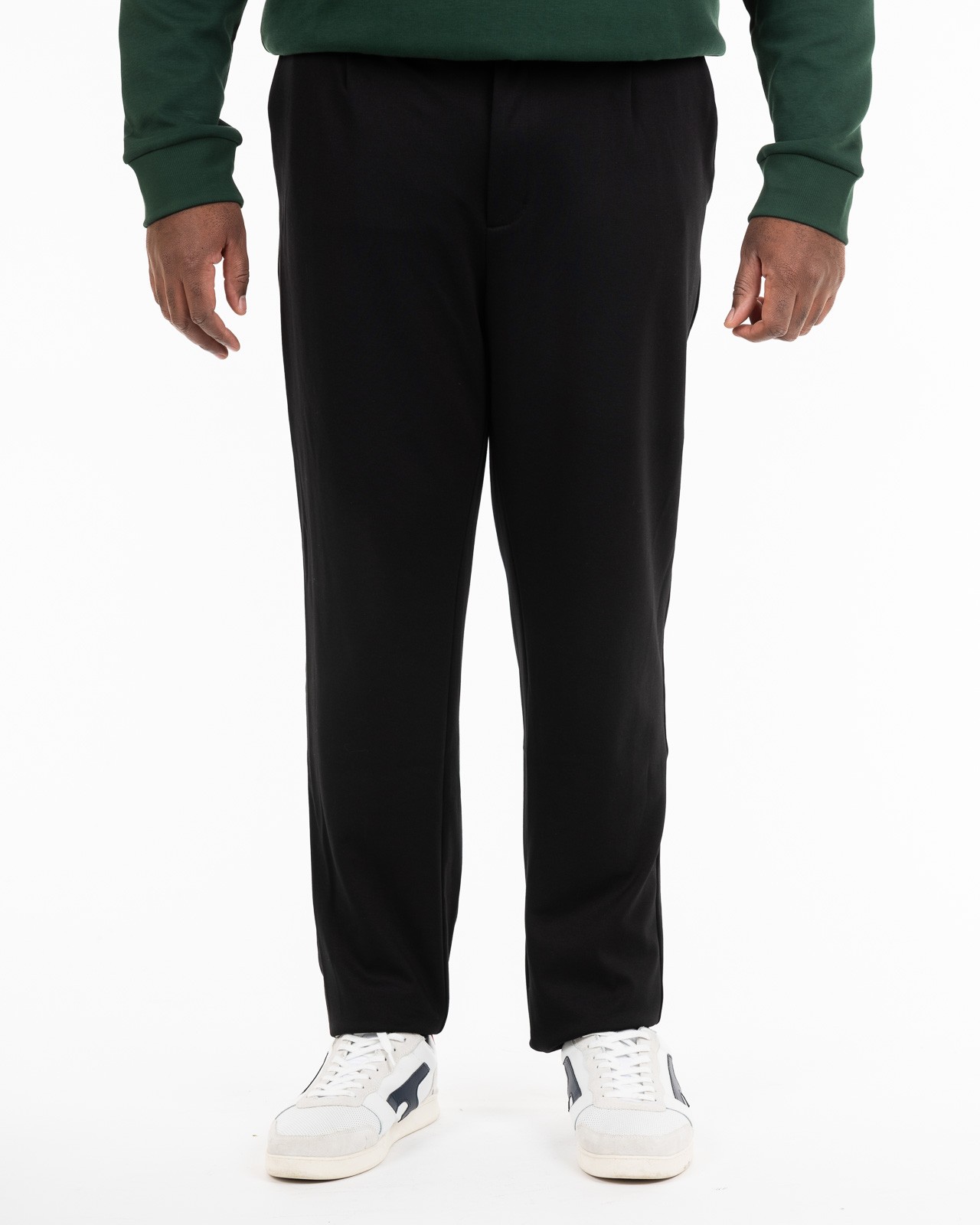 Pantalon à taille élastique grande taille noir