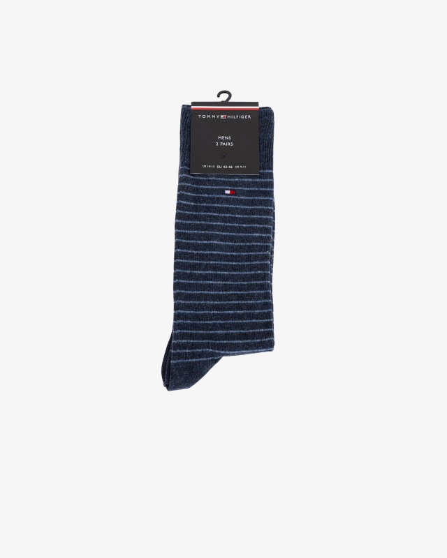 Pack de 2 paires de chaussettes grande taille bleu indigo et à rayures