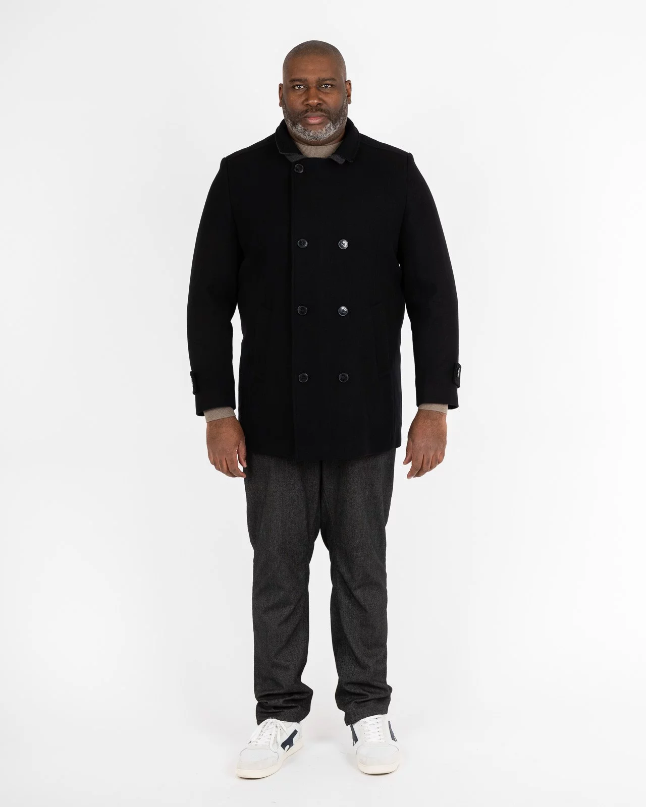 Manteau caban grande taille noir