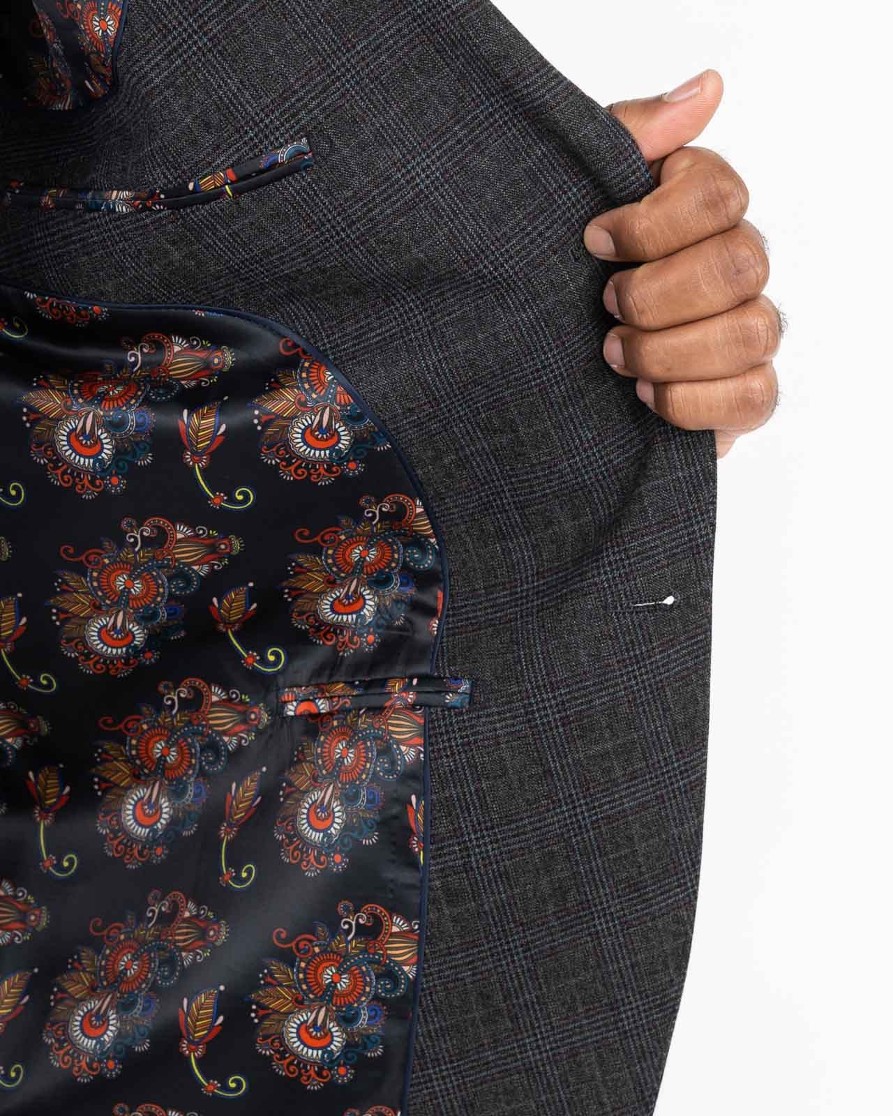 Veste Prince de Galles grande taille gris