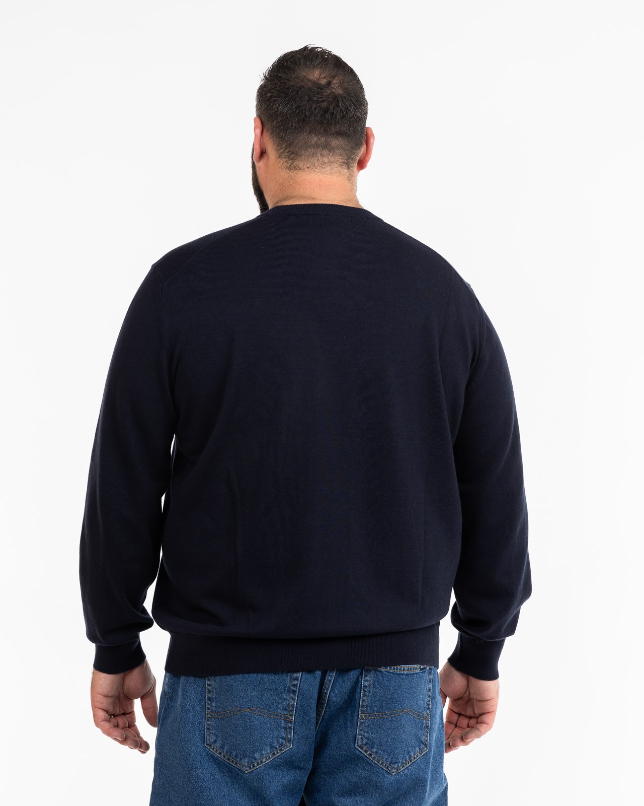 Pull en coton cachemire grande taille bleu marine