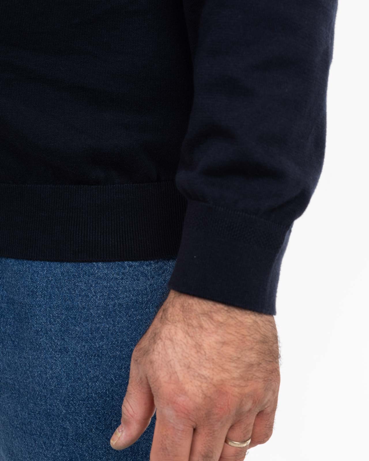 Pull en coton cachemire grande taille bleu marine