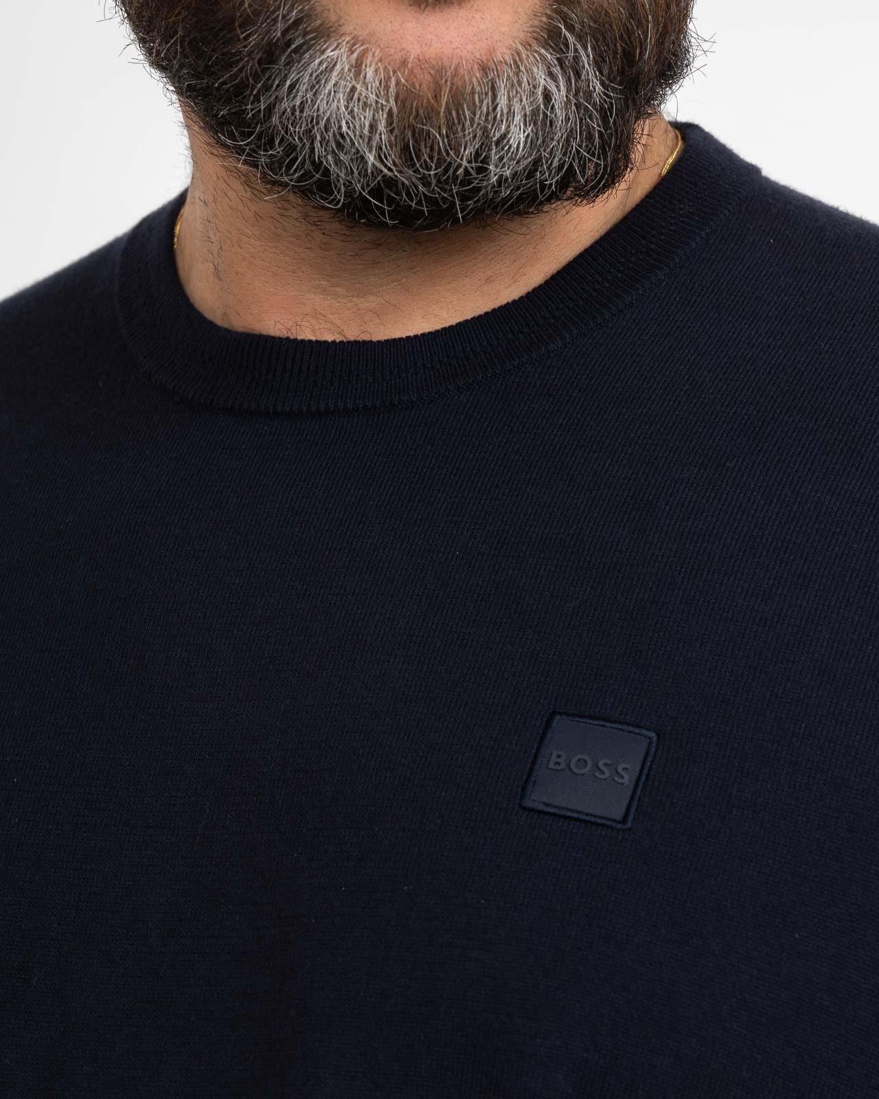 Pull en coton cachemire grande taille bleu marine