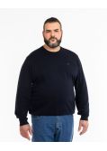 Pull en coton cachemire grande taille bleu marine