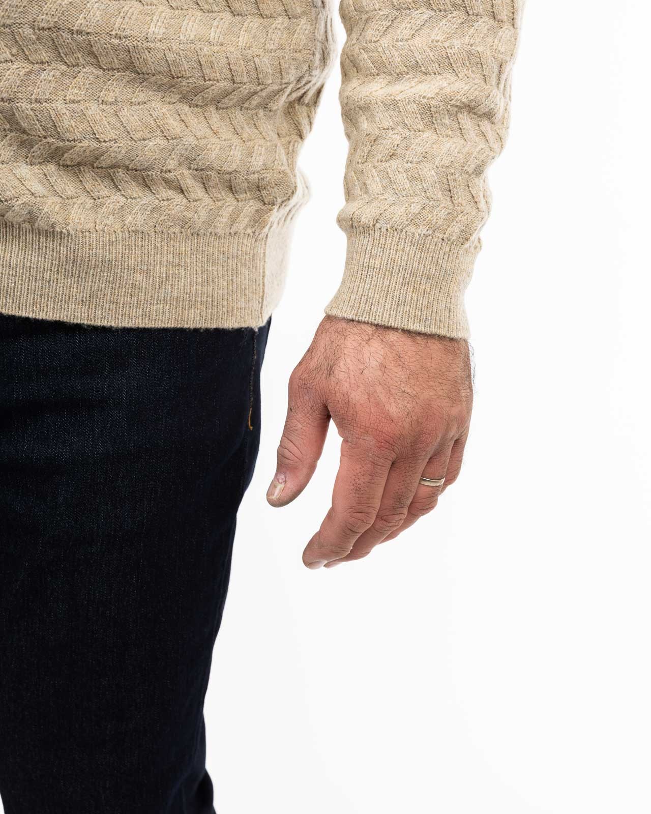 Pull en laine grande taille beige