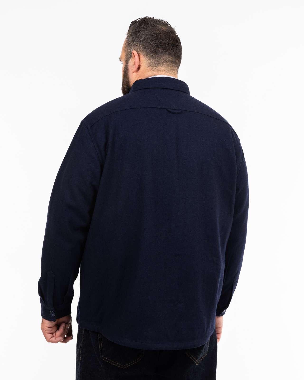 Surchemise en laine grande taille bleu marine