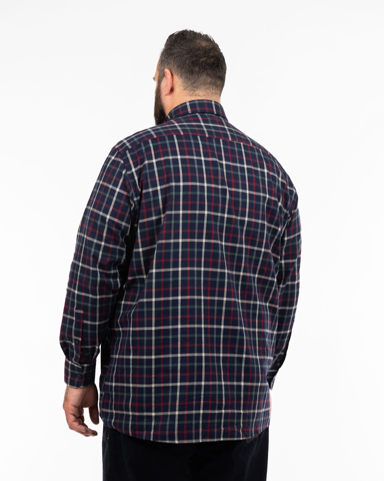 Chemise à carreaux grande taille bleu marine