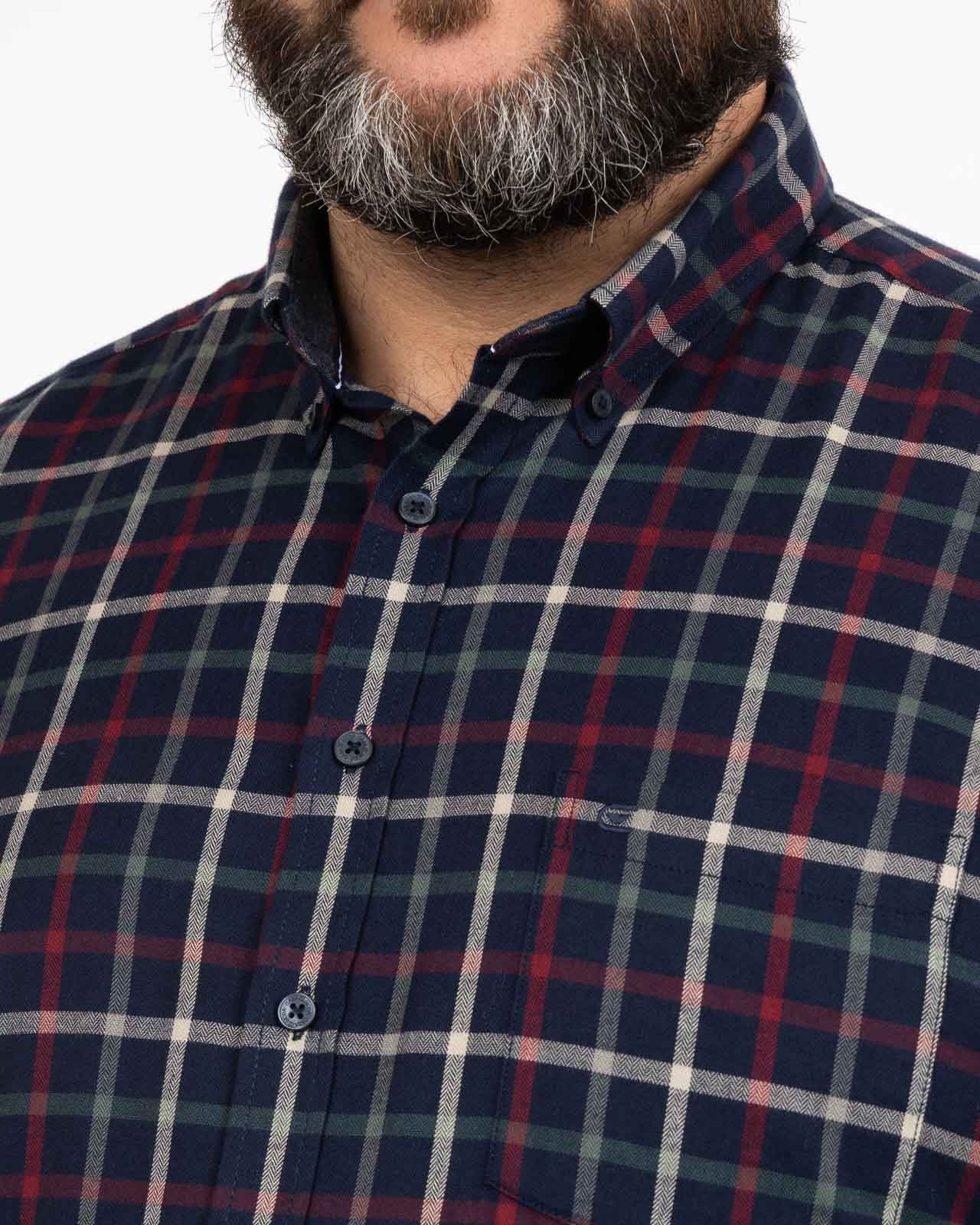 Chemise à carreaux grande taille bleu marine
