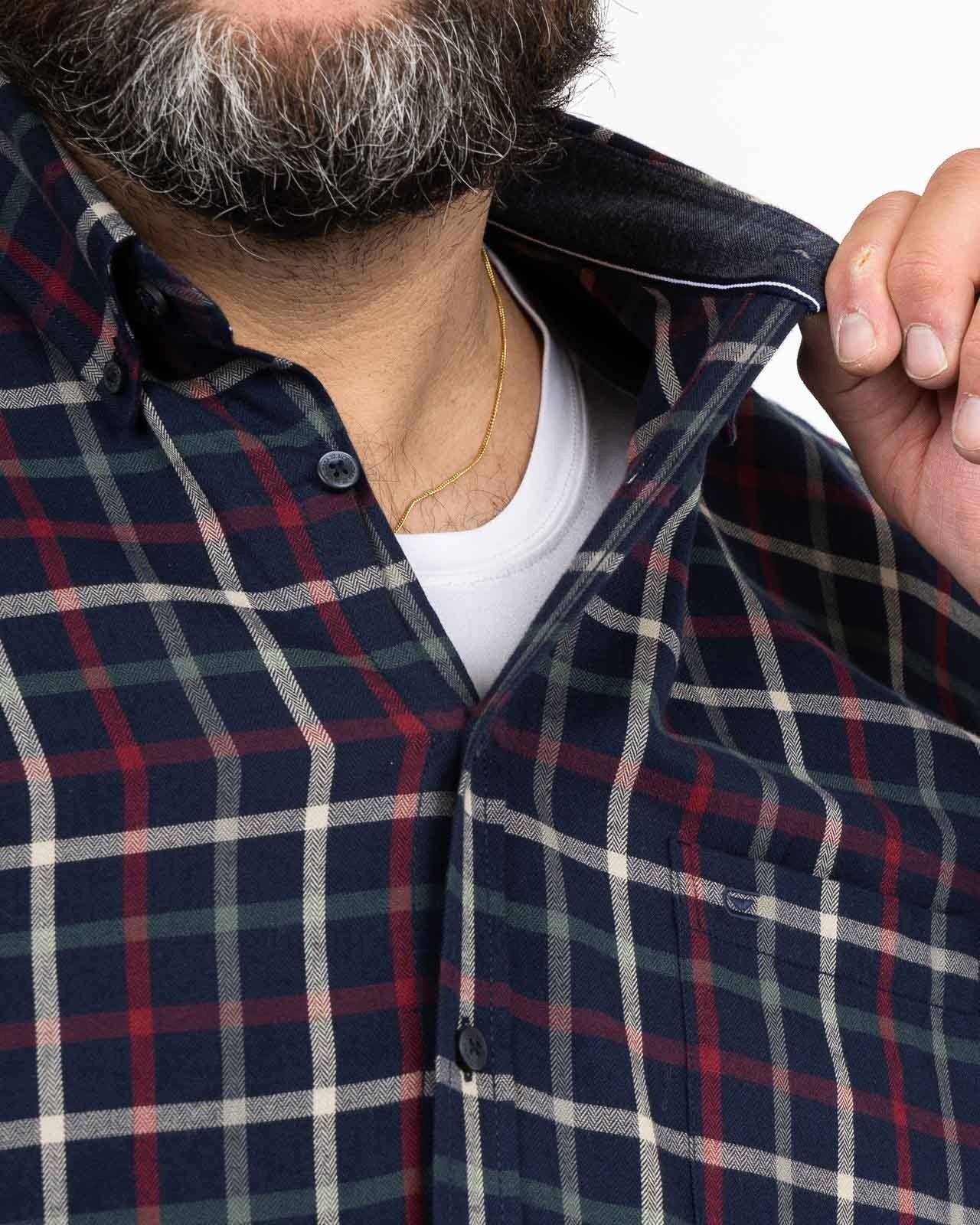 Chemise à carreaux grande taille bleu marine