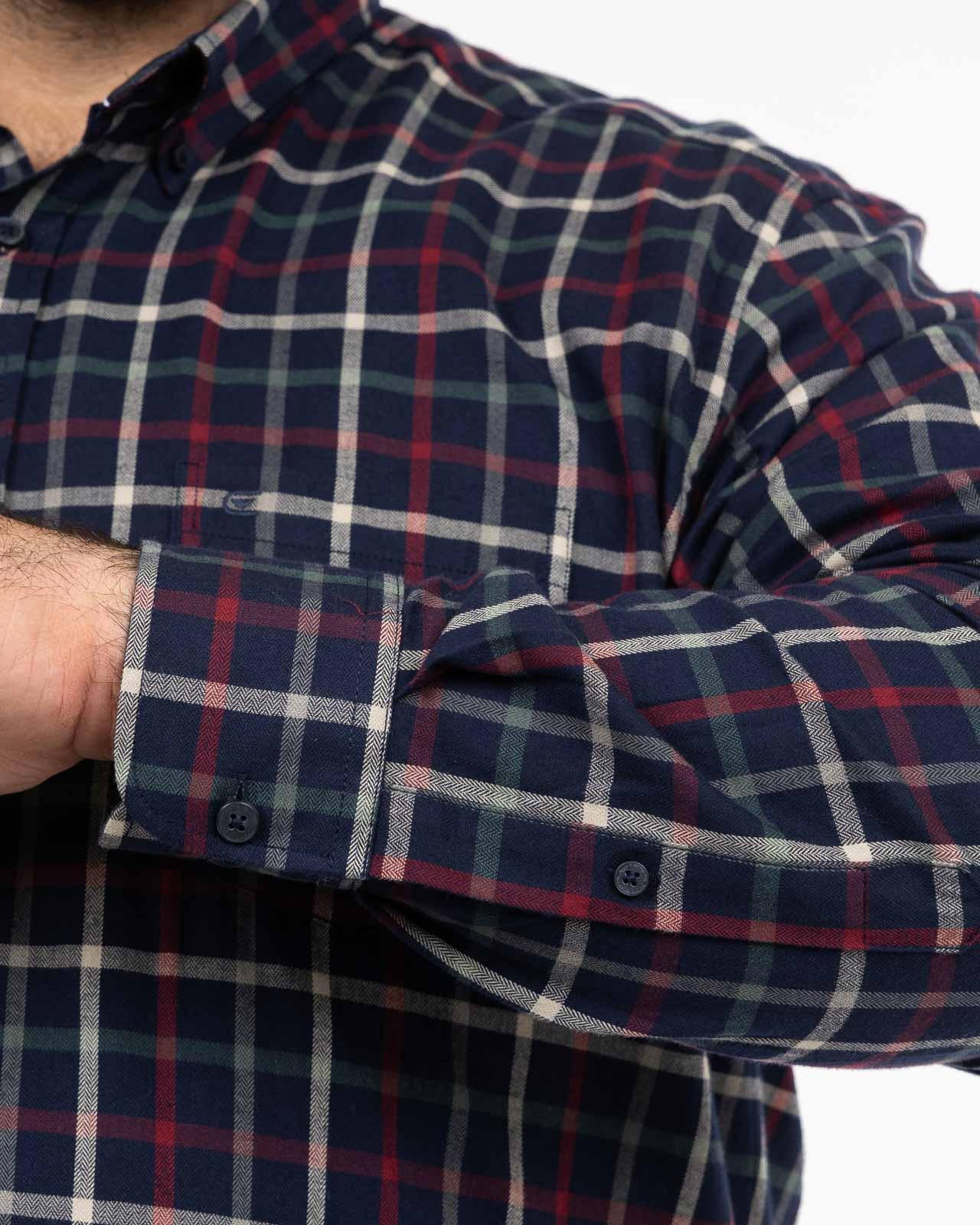 Chemise à carreaux grande taille bleu marine