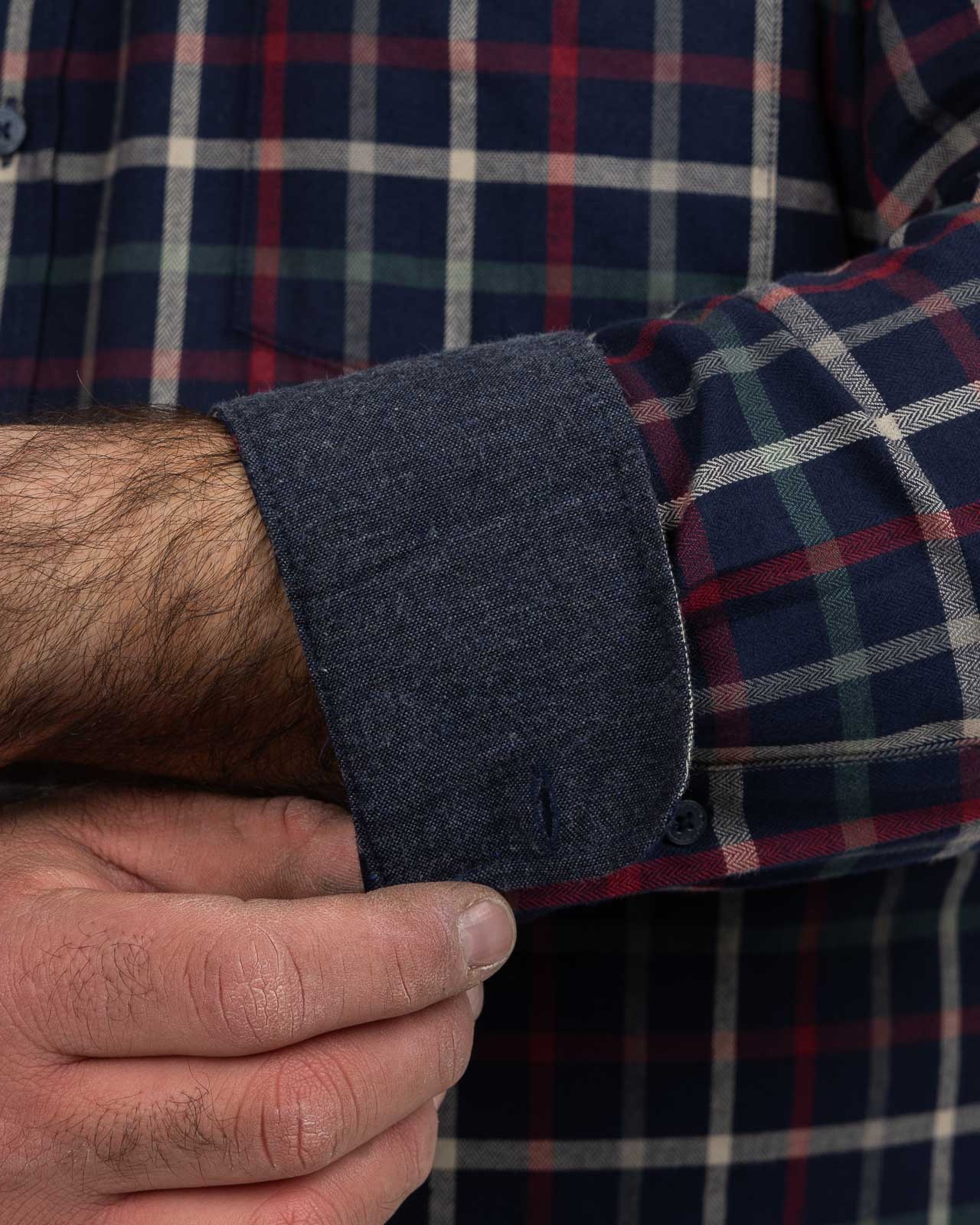 Chemise à carreaux grande taille bleu marine