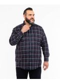 Chemise à carreaux grande taille bleu marine