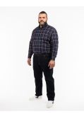 Chemise à carreaux grande taille bleu marine