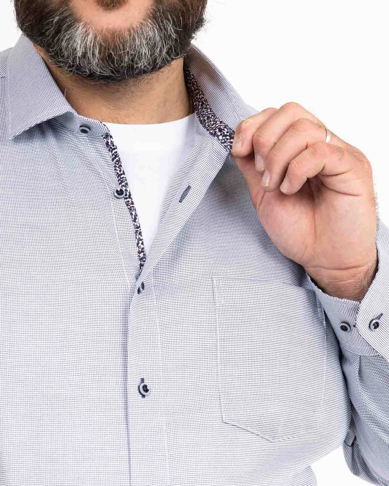 Chemise fantaisie facile à repasser grande taille gris