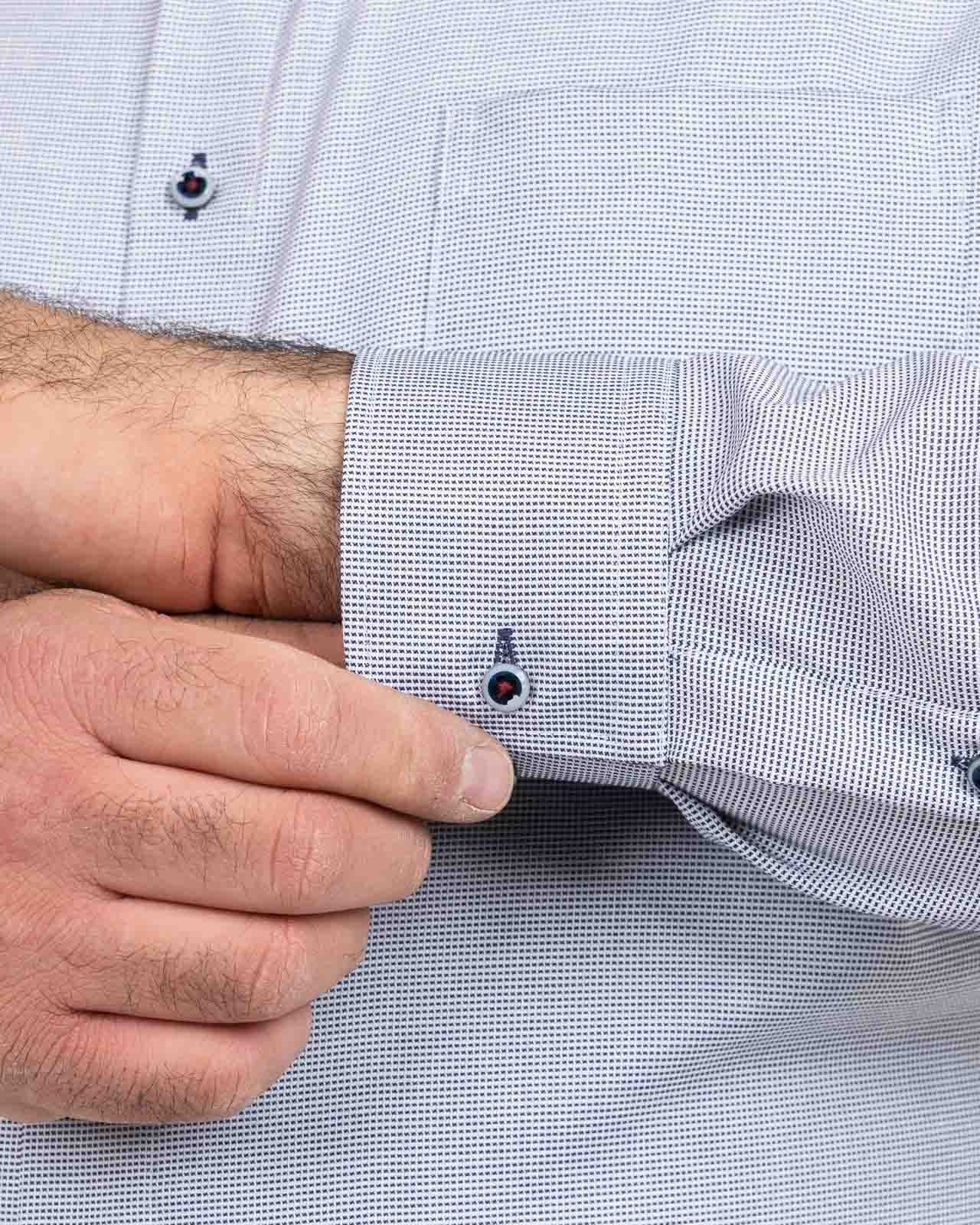 Chemise fantaisie facile à repasser grande taille gris