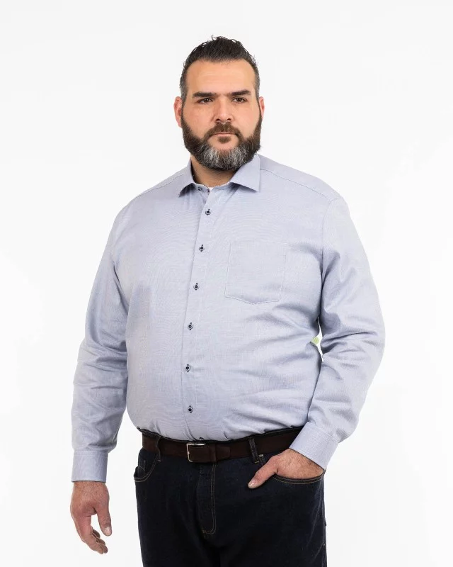 Chemise fantaisie facile à repasser grande taille gris
