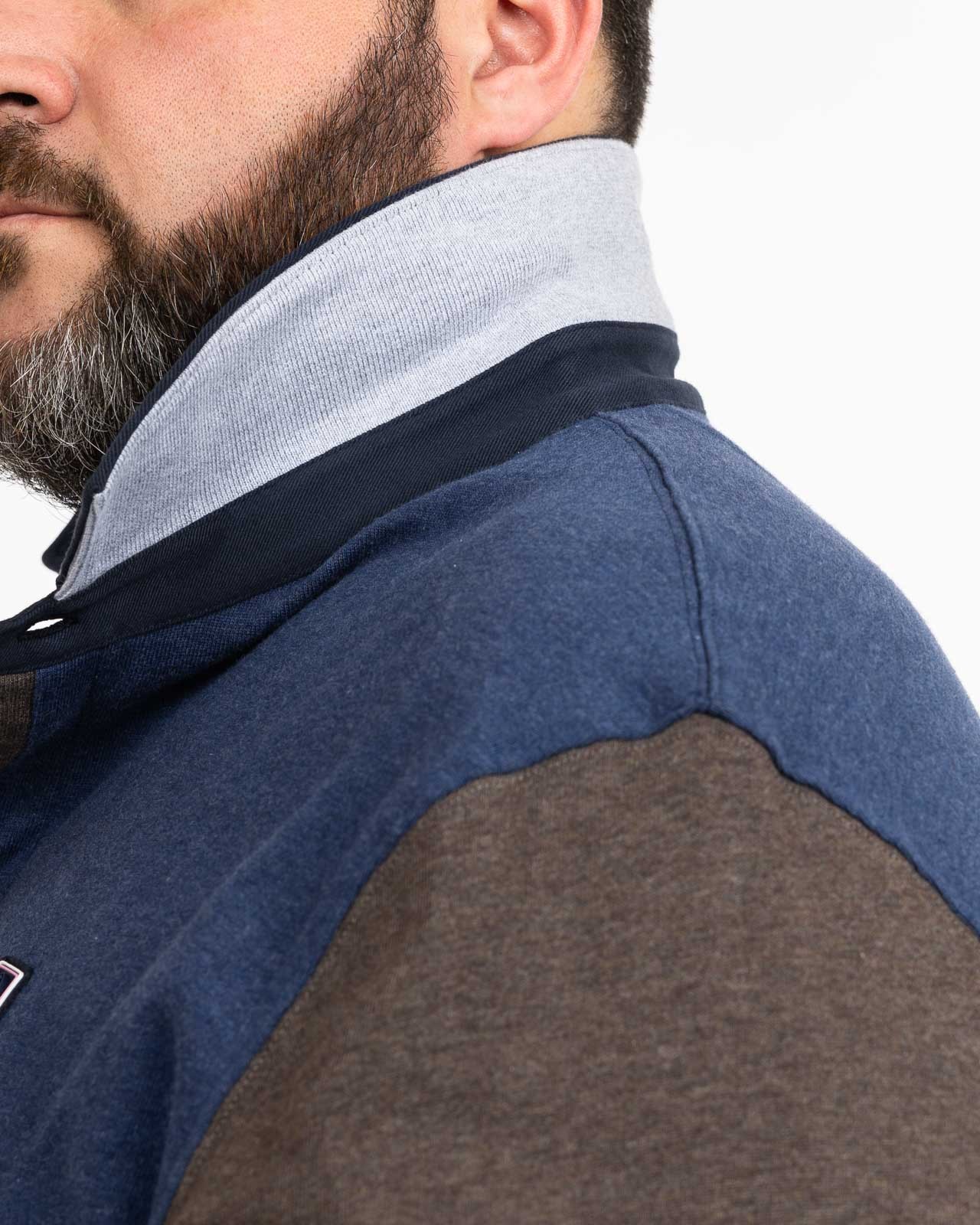 Polo manches longues jersey barbarian grande taille marron