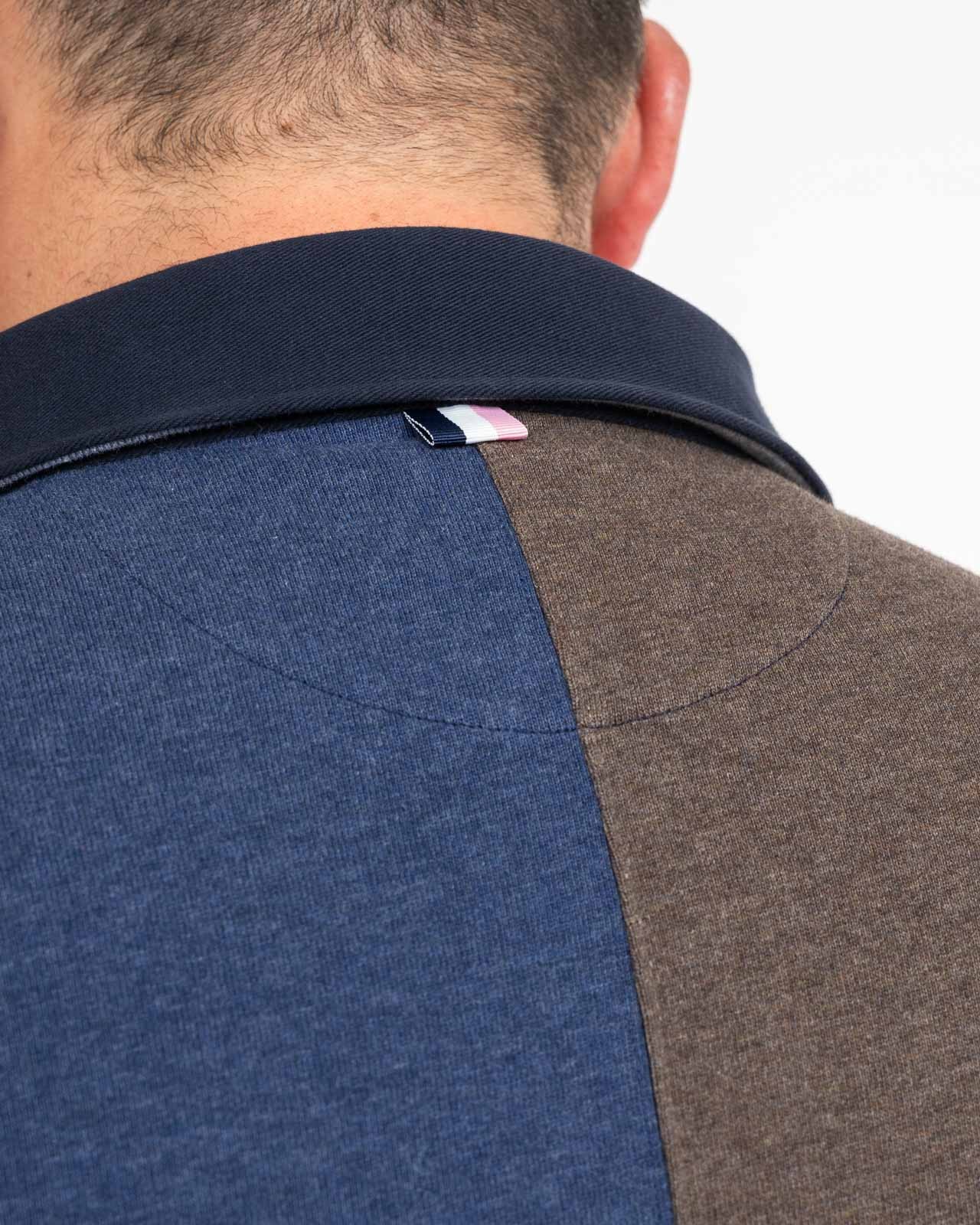 Polo manches longues jersey barbarian grande taille marron