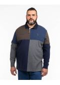 Polo manches longues jersey barbarian grande taille marron
