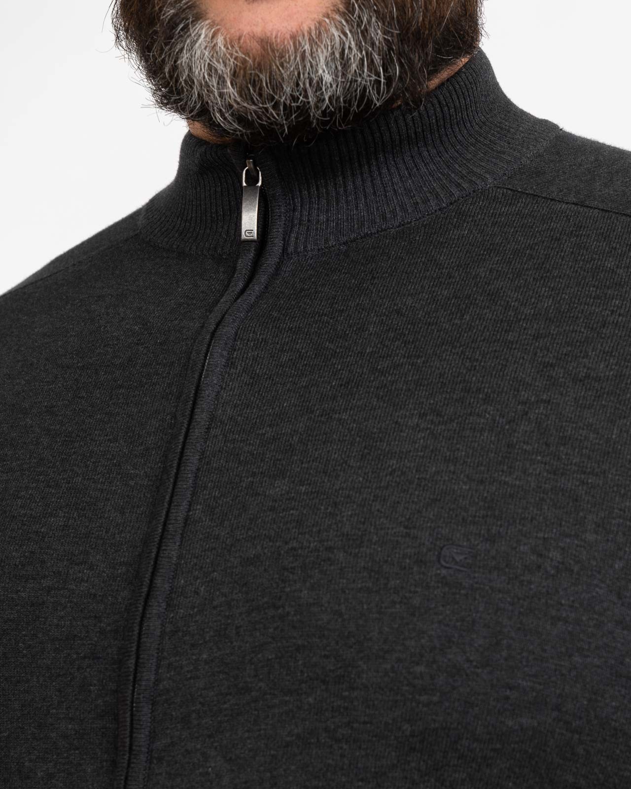 Gilet zippé en coton grande taille gris