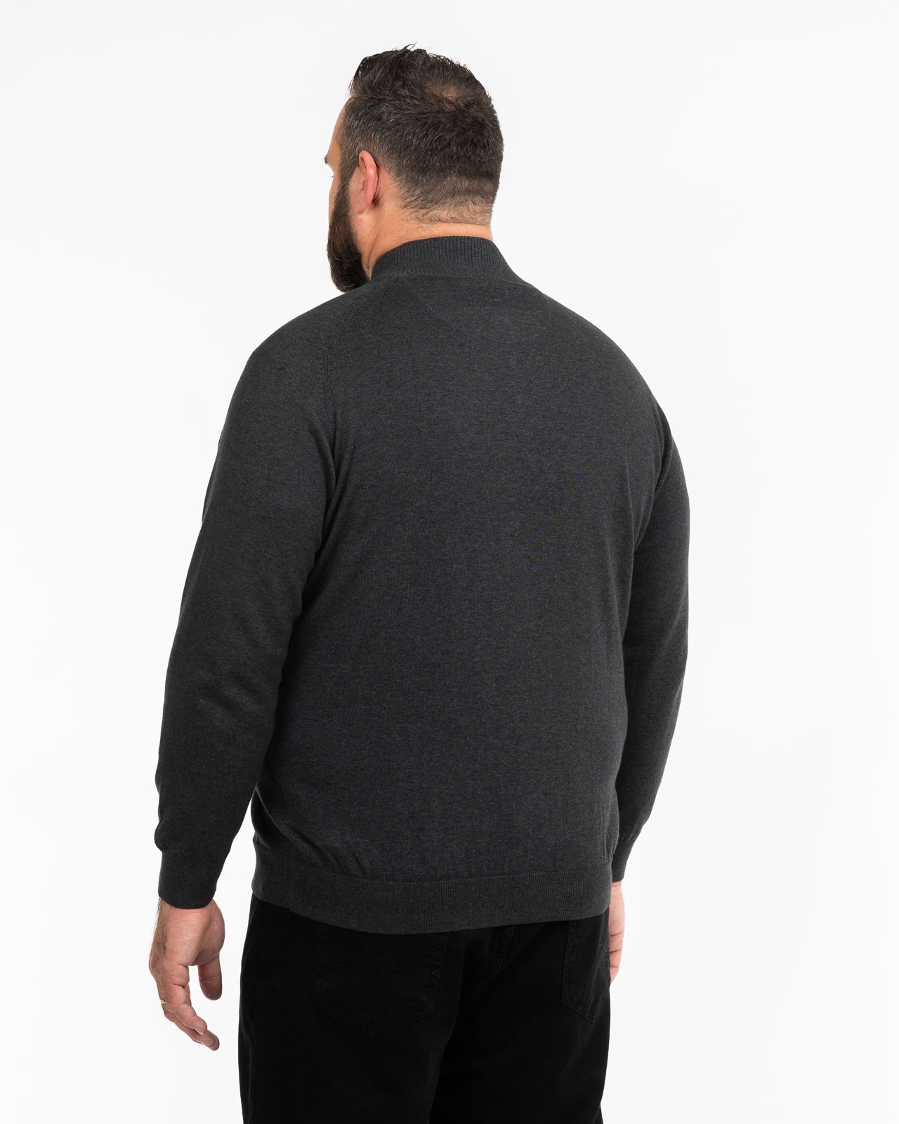 Gilet zippé en coton grande taille gris