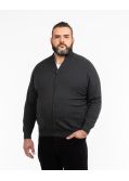 Gilet zippé en coton grande taille gris