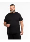 Tee shirt col rond grande taille noir en coton