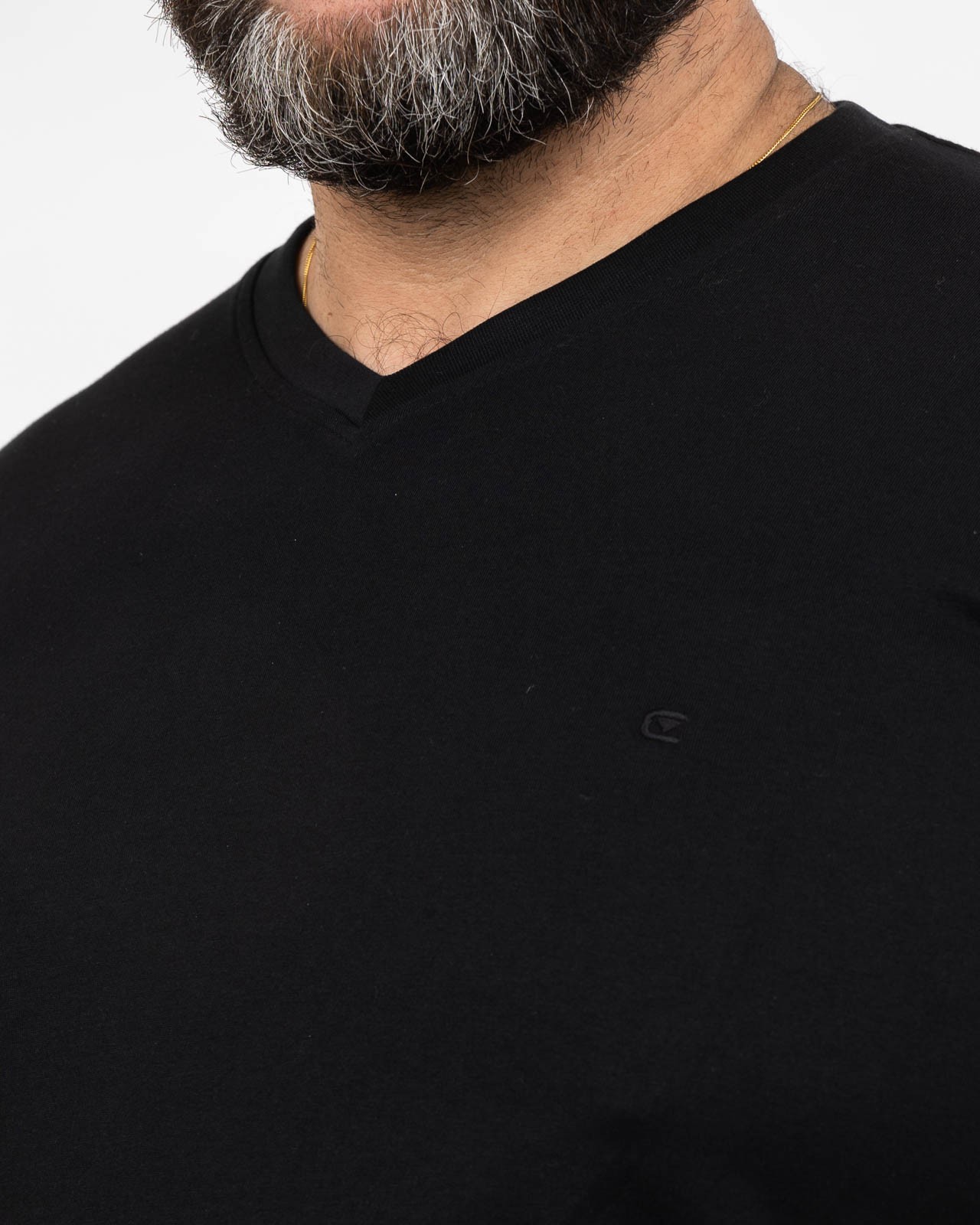 Lot 2 tee shirts grande taille Col V Noir en coton uni