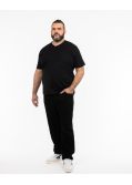 Lot 2 tee shirts grande taille Col V Noir en coton uni