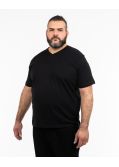 Lot 2 tee shirts grande taille Col V Noir en coton uni