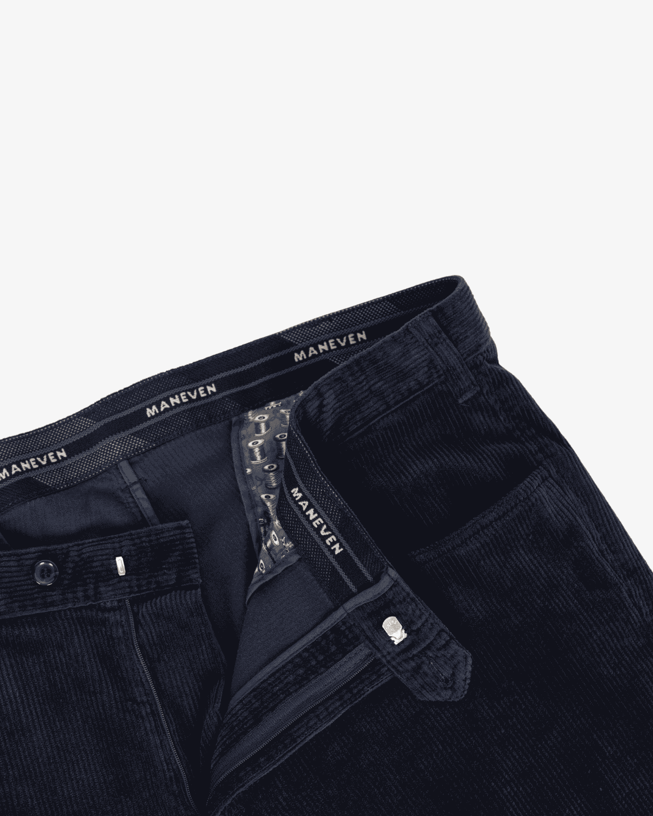 Pantalon chino grande taille en velours bleu marine