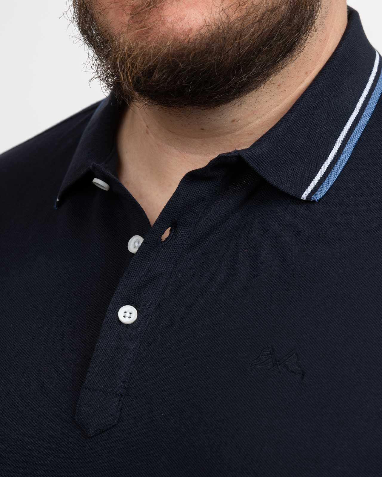 Polo piqué grande taille bleu marine