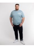 T-shirt col rond grande taille bleu clair