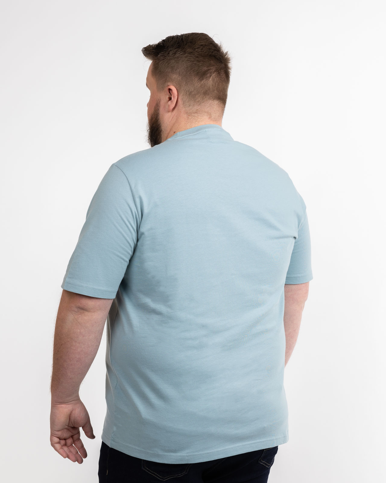 T-shirt col rond grande taille bleu clair