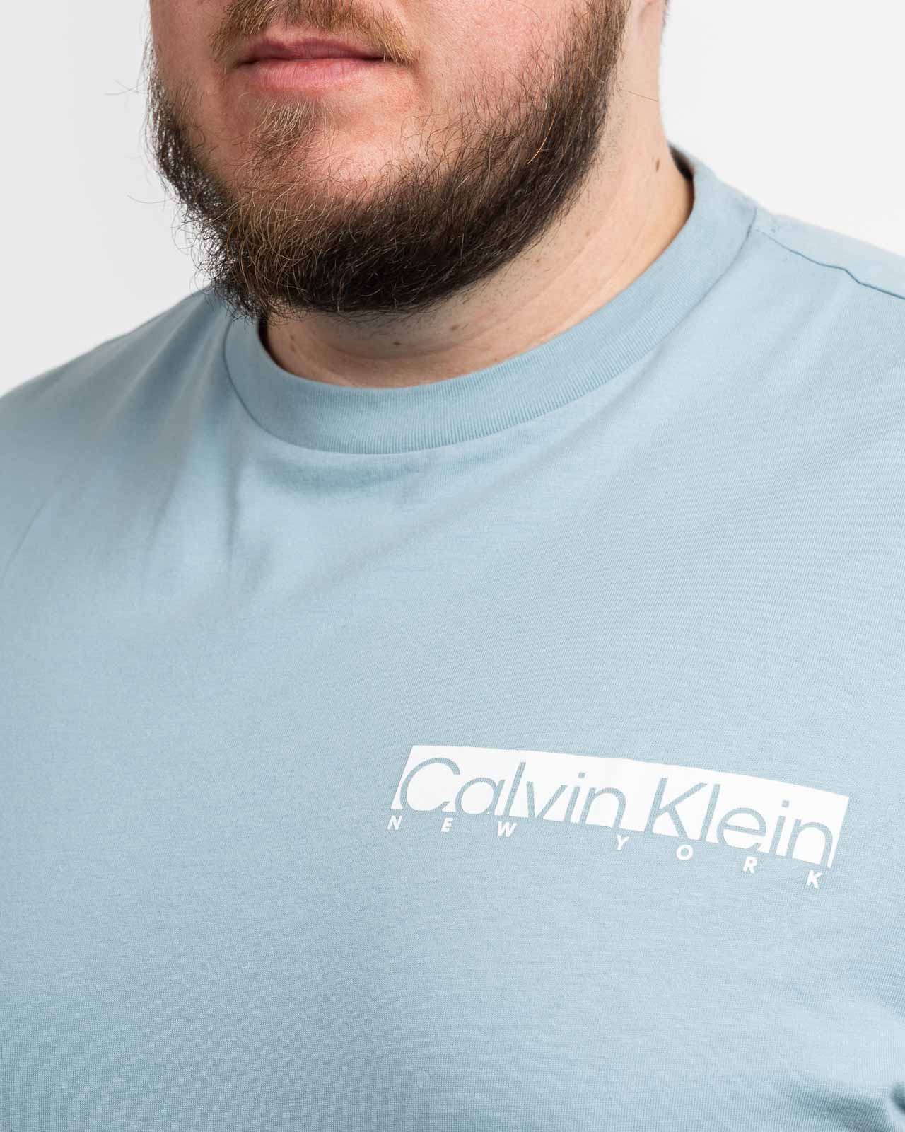 T-shirt col rond grande taille bleu clair