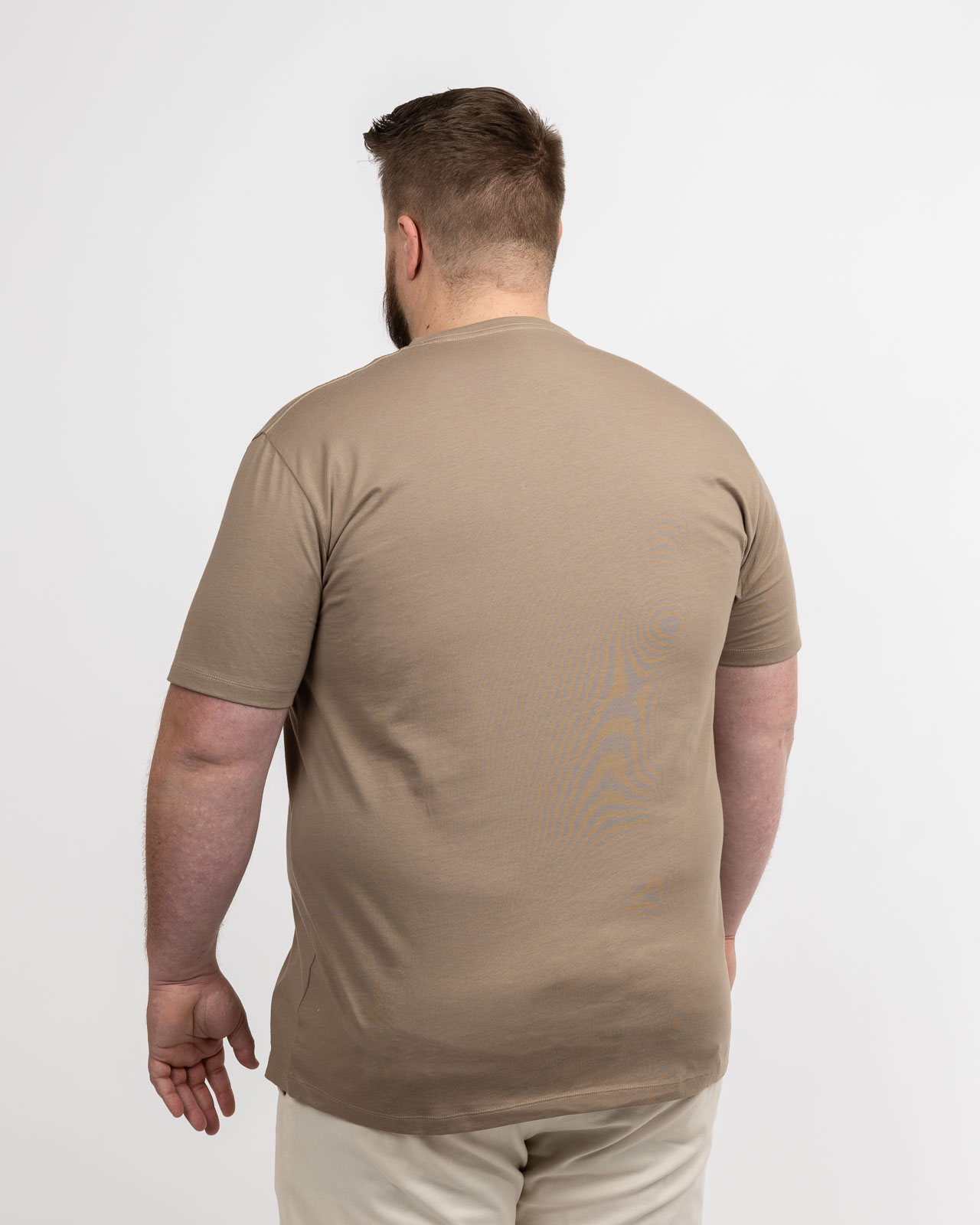 T-shirt col V grande taille beige