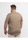 T-shirt col V grande taille beige