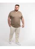 T-shirt col V grande taille beige