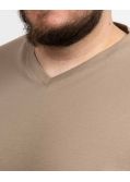 T-shirt col V grande taille beige