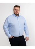 Chemise facile à repasser micro imprimé grande taille bleu clair