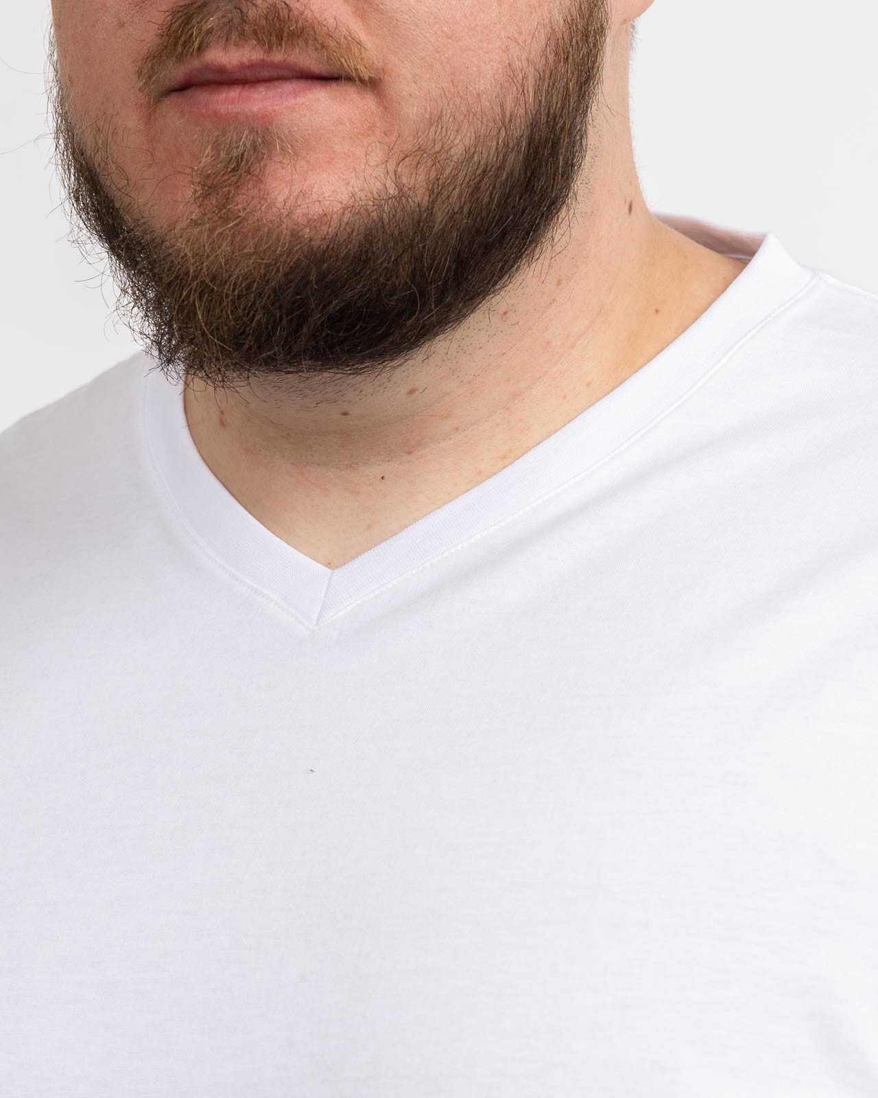 T-shirt col V grande taille blanc