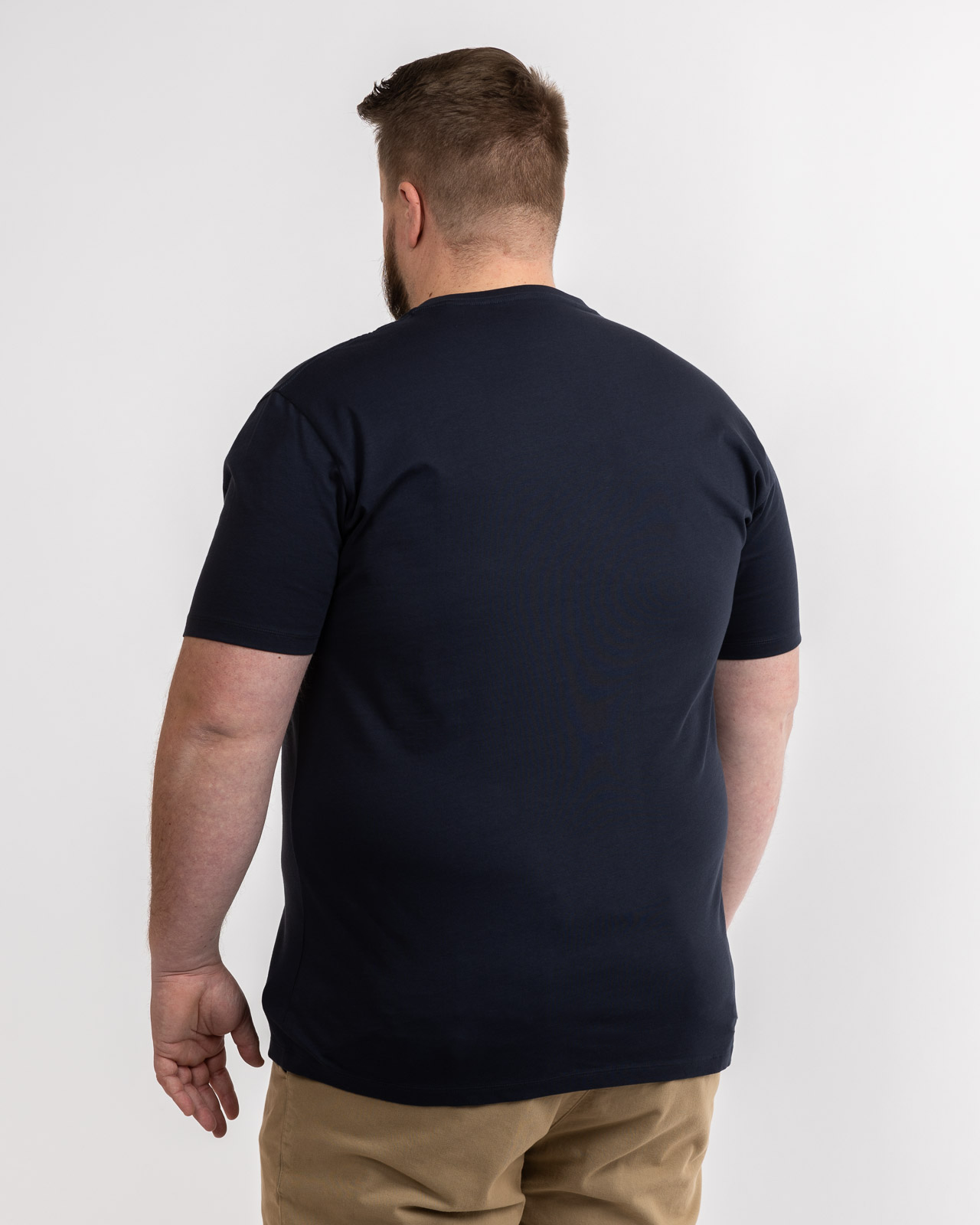 T-shirt col V pour homme grand bleu marine