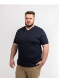 T-shirt col V pour homme grand bleu marine