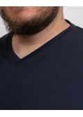 T-shirt col V pour homme grand bleu marine